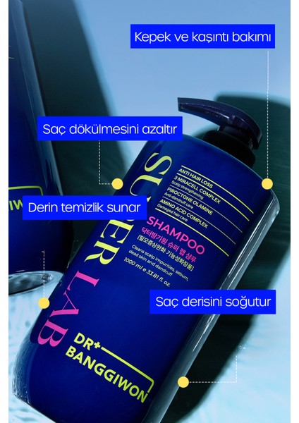 Super Lab Şampuan, Dökülme Karşıtı, Piroctone Olamin, Amino Acid, 3 Miracell Complex 1000 ml fiyatları