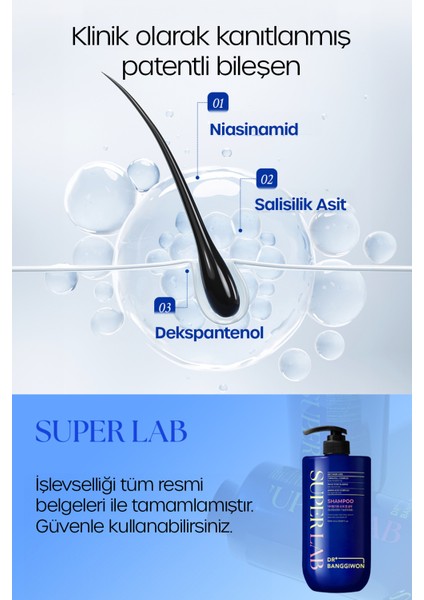 Super Lab Şampuan, Dökülme Karşıtı, Piroctone Olamin, Amino Acid, 3 Miracell Complex 1000 ml modelleri