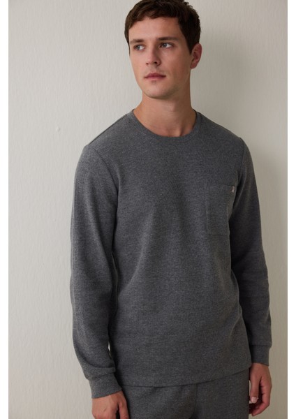 Antrasit Antra Erkek Relax Uzun Kollu Pijama Takımı