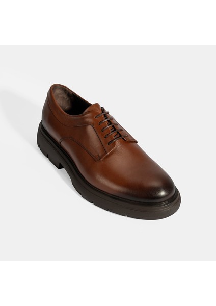 Erkek Taba Bağcıklı Deri Klasik Ayakkabı modelleri
