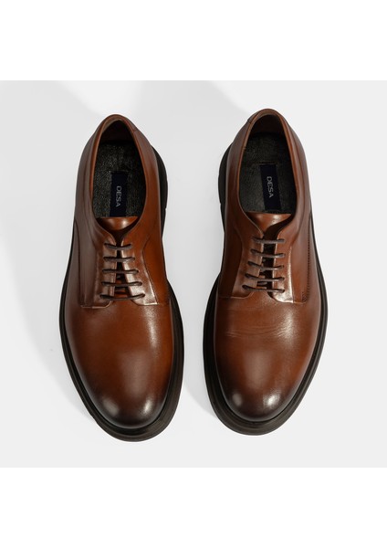 Erkek Taba Bağcıklı Deri Klasik Ayakkabı indirimleri
