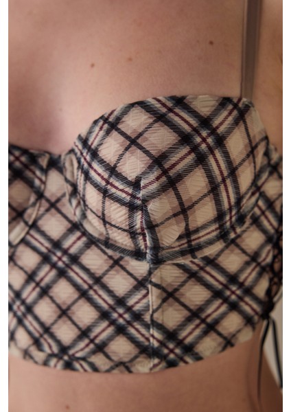 Askı Detaylı Balconette Kapsız Crop Büstiyer