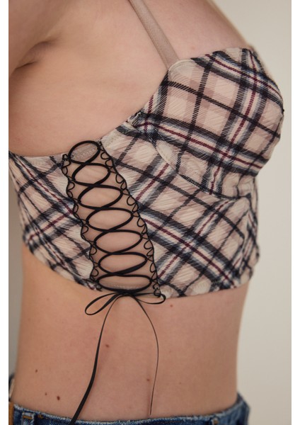 Askı Detaylı Balconette Kapsız Crop Büstiyer