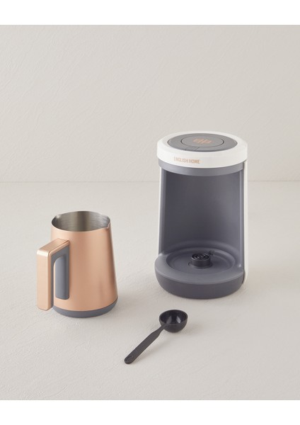 Tkm 6001 Çelik Cezve Çift Taşım Türk Kahvesı Makınesı Beyaz-Bakır