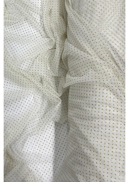 Litaetrend Yağmur Damlası Simli Abiye Elbise Şallık Tül Kumaş Ekru 12 fiyatları