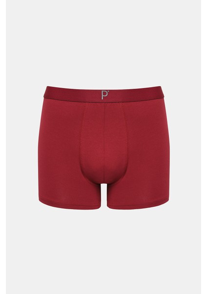 Erkek Burgundy 3lü Çok Renkli Boxer