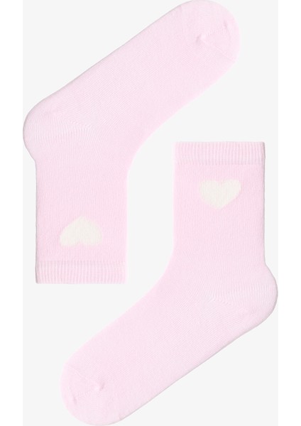 Çok Renkli Kız Çocuk Heart Stripe Unicorn 4lü Soket Çorap