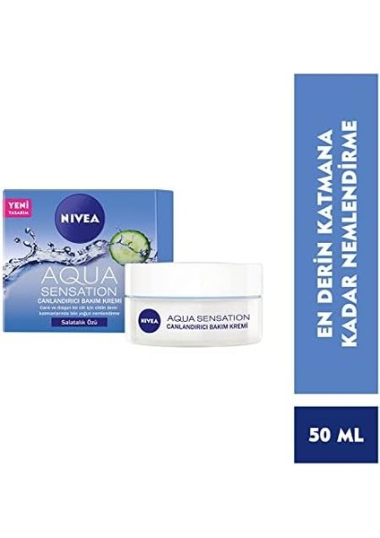 Nıvea Aqua Sensation Canlandırıcı Yüz Bakım Kremi 50ML, Nemlendirici, Salatalık Özü, Dolgun Cilt fiyatları