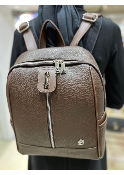 67-9013 Kadın Askılı Sırt Çanta-Kahverengi