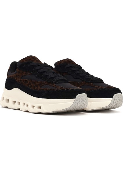 Kadın Siyah Bağcıklı Kalın Tabanlı Deri Sneaker 25AFD142014 modelleri