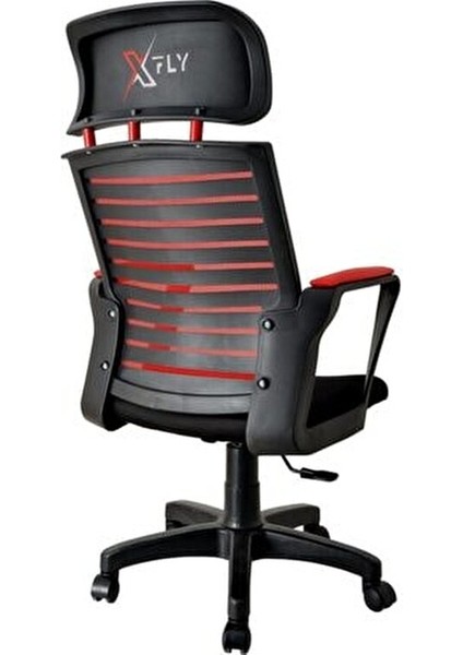 Oyuncu Koltuğu Kırmızı File Kumaş Kaplama Ayarlanabilir Yükseklik ile 121 cm