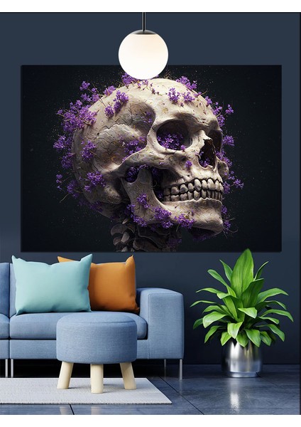 Kurukafa Çiçek Koyu Sanat Dekoratif Kanvas - Mdf Ahşap Tablo fiyatları