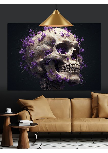 Kurukafa Çiçek Koyu Sanat Dekoratif Kanvas - Mdf Ahşap Tablo modelleri