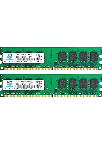 4gb Kit (2X2GB) Ddr2 800 Mhz Udimm Ram, 2gb 2rx8 Pc2 6400U Bellek, 1.8V 240-PIN Dımm Desktop Pc Non Ecc Tamponsuz Intel & Amd Için