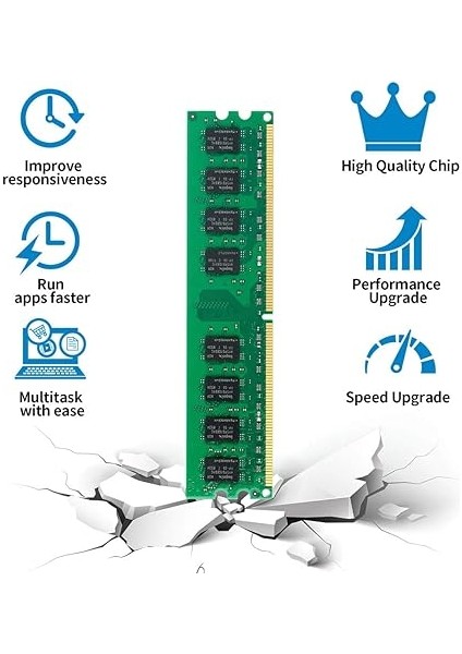 4gb Kit (2X2GB) Ddr2 800 Mhz Udimm Ram, 2gb 2rx8 Pc2 6400U Bellek, 1.8V 240-PIN Dımm Desktop Pc Non Ecc Tamponsuz Intel & Amd Için fırsatları
