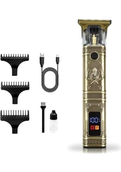 Profesyonel Şarjlı Saç ve Sakal Kesme Şekillendirme, Traş Makinesi - Güçlü Turbo Motor, Uzun Pil Ömrü, USB Type-C Şarj