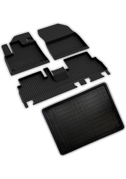 Autoaccessories Peugeot Rifter ile Uyumlu 4d Paspas ve 3D Bagaj Havuzu 2019 ve Üstü