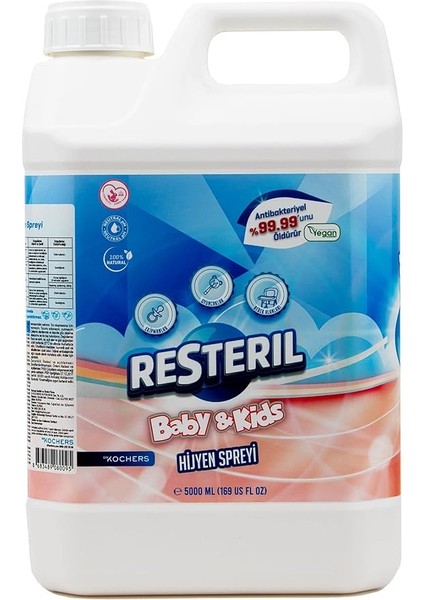 Antibakteriyel Bebek Çocuk Oyun Alanı Oyuncak Alkolsüz Hassas Yüzey Temizleyici Dezenfektan Sprey 5l