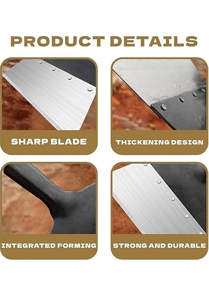 Fonksiyonlu Bahçe Küreği, Dış Mekan Bahçe Temizleme Küreği, Yabani Ot Temizliği, Gübreleme, Toprak Değiştirme Vb. Için Uygundur (23 Cm) modelleri