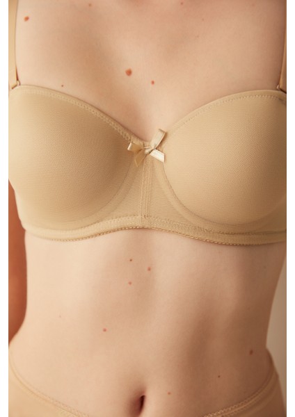 Ten Rengi Toparlayıcı Balenli Dolgusuz Straplez Lotus Sütyen