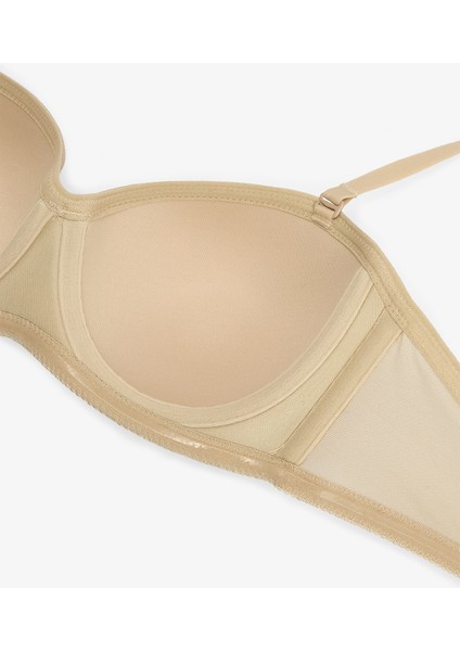 Ten Rengi Toparlayıcı Balenli Dolgusuz Straplez Lotus Sütyen