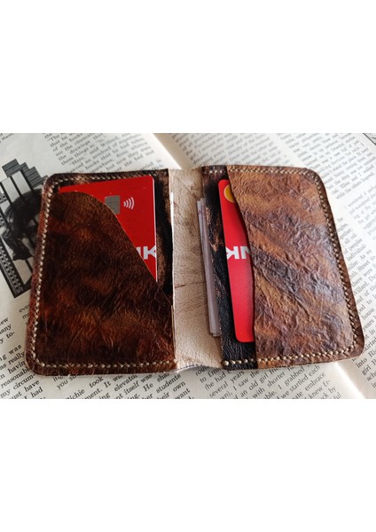 Hakiki Deri Üst Kalite Tamamen El Emeği Minimalist Cüzdan 15.5X10.5 cm MD13 fırsatları