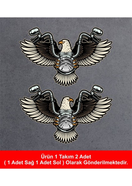Chopper Motosiklet Kartal Sticker - Araba Oto Motosiklet Etiket 02141