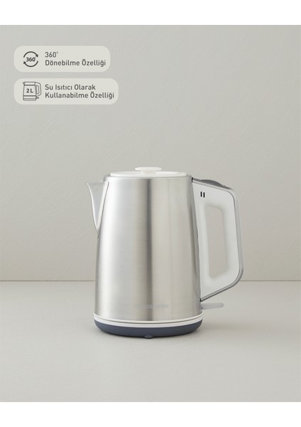 CMK 6010 Inox Çay Makinesi ve Kettle Beyaz-Krom