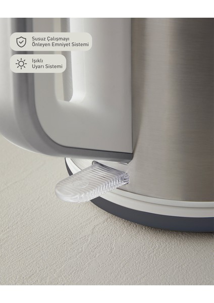 CMK 6010 Inox Çay Makinesi ve Kettle Beyaz-Krom