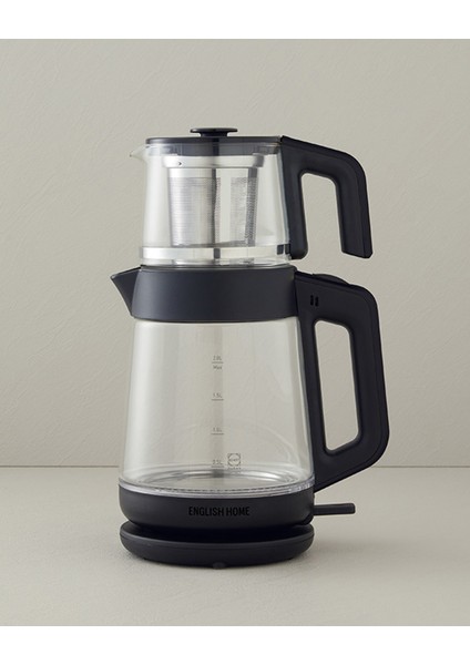 CMK 6001 Cam Çay Makinesi ve Kettle Siyah