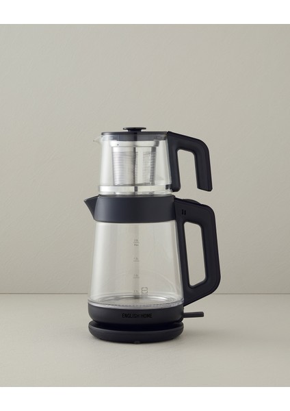 CMK 6001 Cam Çay Makinesi ve Kettle Siyah