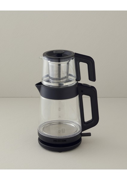 CMK 6001 Cam Çay Makinesi ve Kettle Siyah