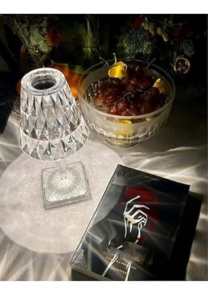Akrilik Kristal LED Şarjlı Masa Üstü Lamba Kumandalı Rg indirimleri