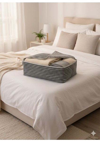 Kaz Ayağı Büyük Baza Altı & Çekyat Tipi Tela Hurç 65X45X22 cm – Fermuarlı Saklama ve Düzenleme Hurcu modelleri