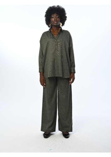 Kadın Düz Renk Yakası Detaylı Oversize Kesim Gömlek modelleri