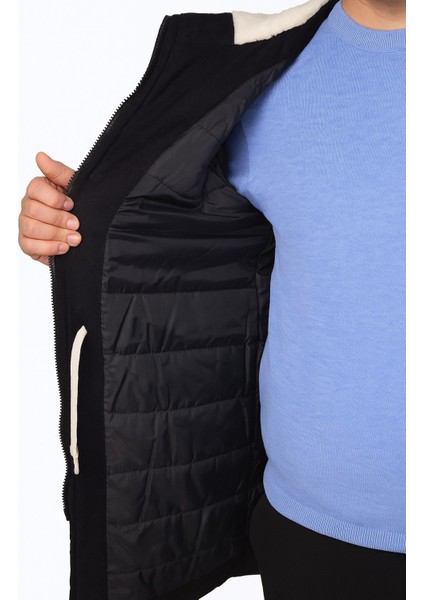 Siyah Erkek Gabardin Kapitone Astarlı Kaban – Şık, Sıcak ve Su Geçirmez indirimleri