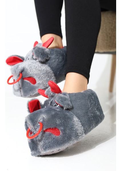 Hayvanlı B20 Boğa Modelli Kışlık Kadın Erkek Panduf Ev Içi Sessiz Taban Panduf fiyatları