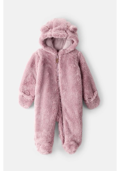 Kız Bebek Pembe Kapüşonlu Tulum