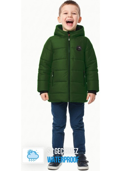 İçi Kürklü Su ve Rüzgar Geçirmez Erkek Çocuk Mont