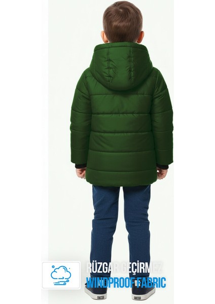 İçi Kürklü Su ve Rüzgar Geçirmez Erkek Çocuk Mont