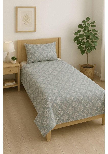 %100 Pamuk Tek Kişilik Pike Seti Çarsafsiz Elyaf Dolgulu