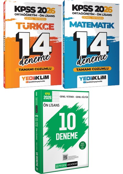 Kpss 2026 Ortaöğretim Ön Lisans Türkçe Matematik 14 Deneme - 2026 Kpss Ön Lisans Çözümlü 10 Deneme