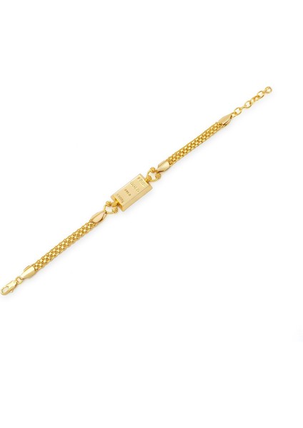 İmitasyon Altın Kaplama Arpa Zincir Desenli Külçe Bileklik BLK-1153