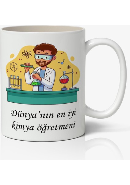 Dünya'nın En Iyi Kimya Öğretmeni Tasarımlı Kupa Bardak - Öğretmenler Günü Hediyesi