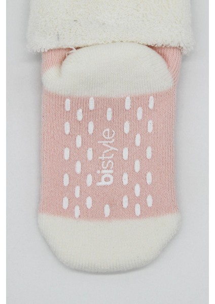 Puanlı Kaymaz Havlu Soket Çorap 2li BS10502 Pudra Pembe indirimleri