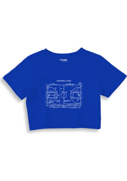 Basketball Court Crop Tişört - Mavi