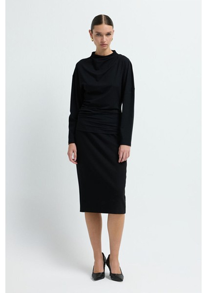 Degaje Yaka Uzun Kol Bluz Siyah 11544687001 modelleri