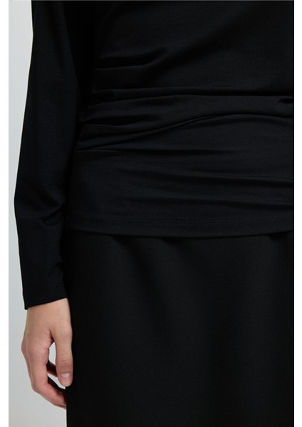 Degaje Yaka Uzun Kol Bluz Siyah 11544687001 indirimleri