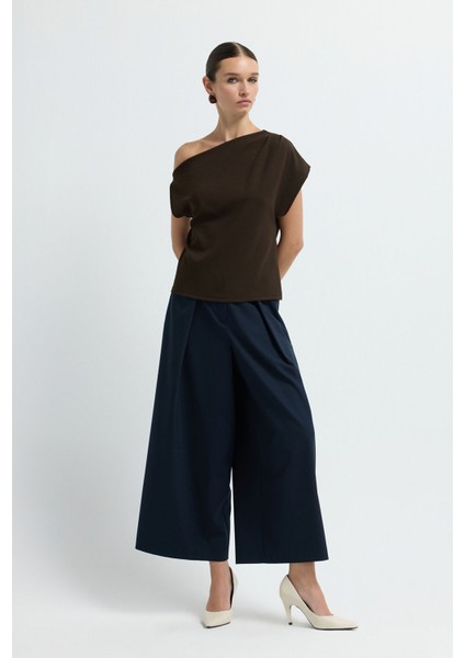 Degaje Yaka Kolsuz Bluz Kahve 11545231001 modelleri