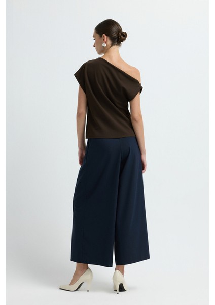 Degaje Yaka Kolsuz Bluz Kahve 11545231001